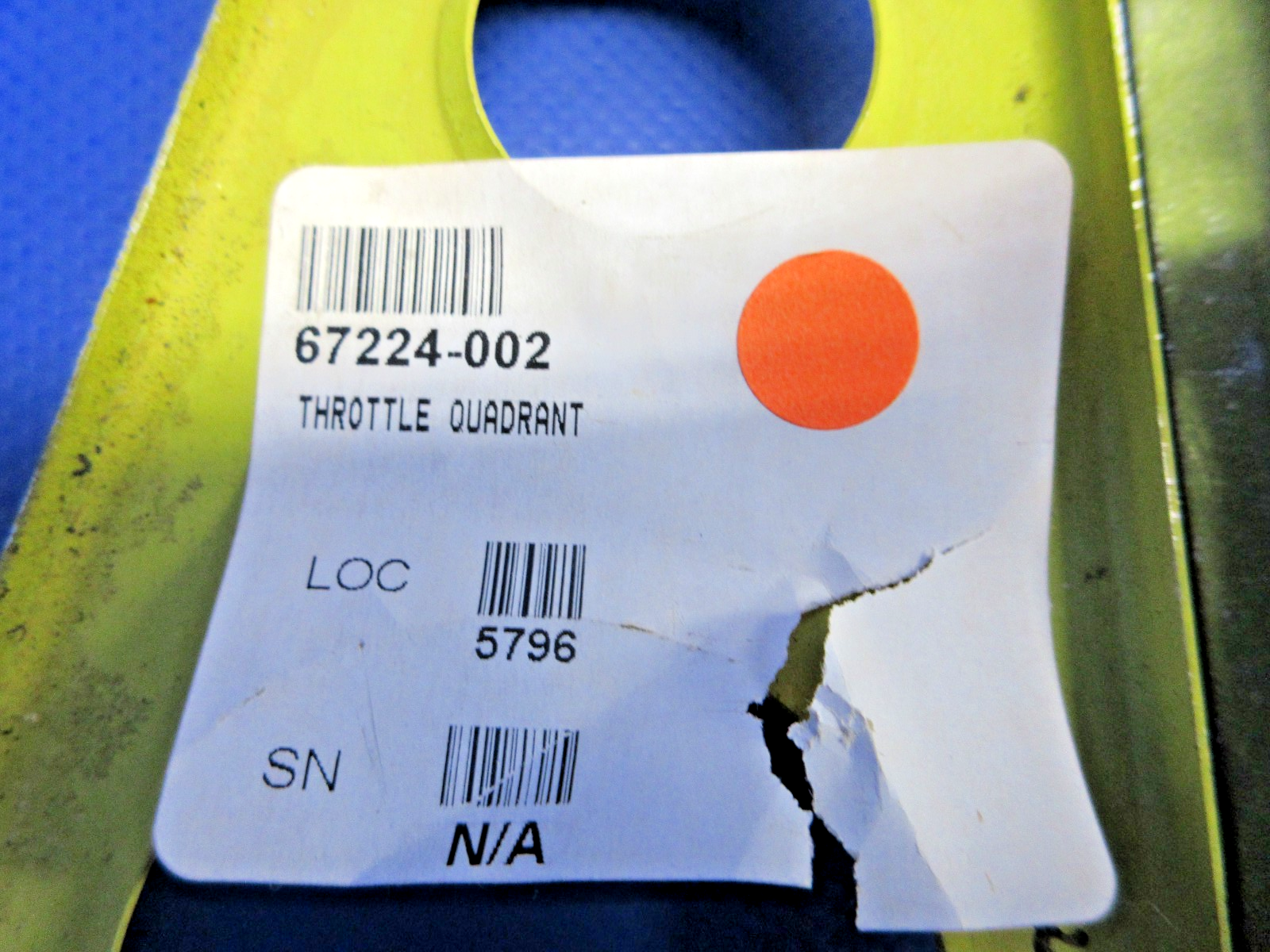 Piper PA-28 / -28R Throttle Control Quadrant Bracket P/N 67224-02 NOS (0426-732)3