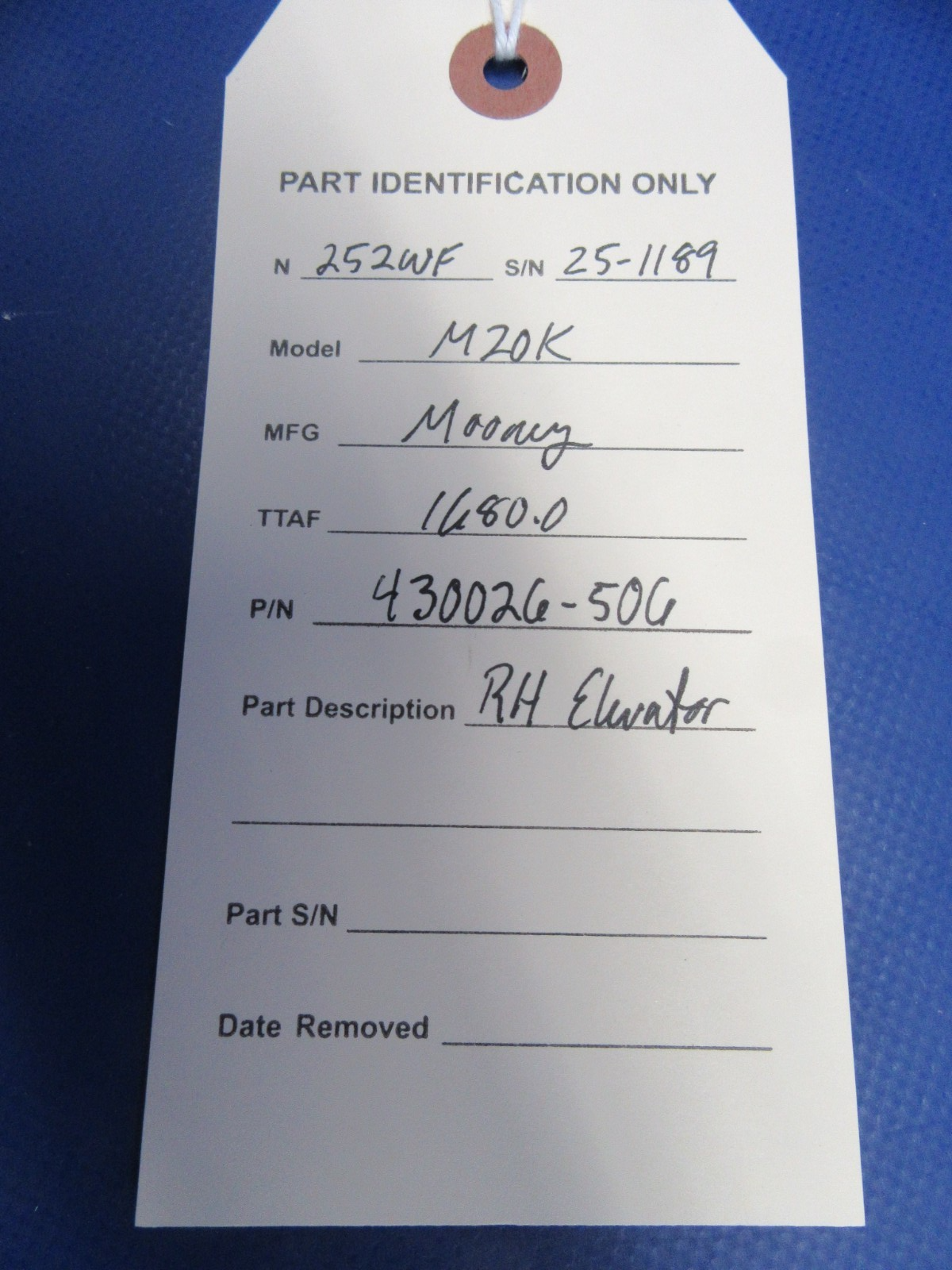 Mooney M20 / M20K RH Elevator P/N 430026-506 (0826-05)7