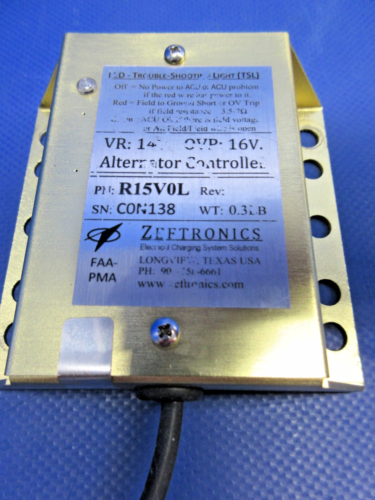 Rockwell Commander 112 Zeftronics Voltage Regulator 14V R15V0L TESTED (0826-907)4
