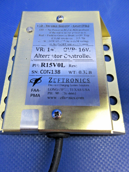 Rockwell Commander 112 Zeftronics Voltage Regulator 14V R15V0L TESTED (0826-907)4
