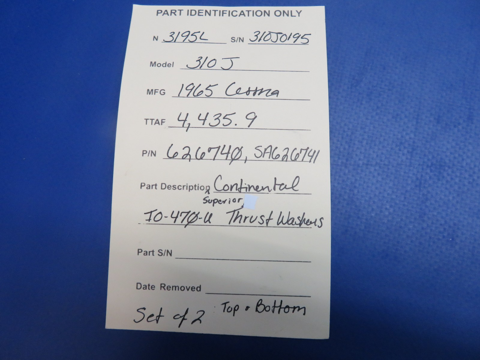 Continental IO-470 Superior Thrust Washers SA626741, 626740 SET OF 2 (0326-1764)16