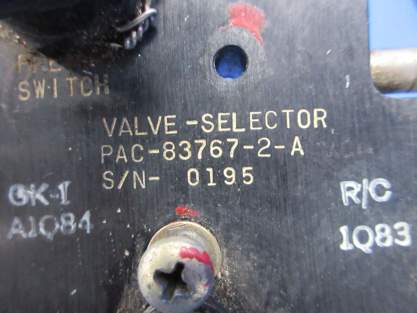 Piper Gear Selector Valve w/ Switch P/N 83767-2-A CORE (0624-1248)