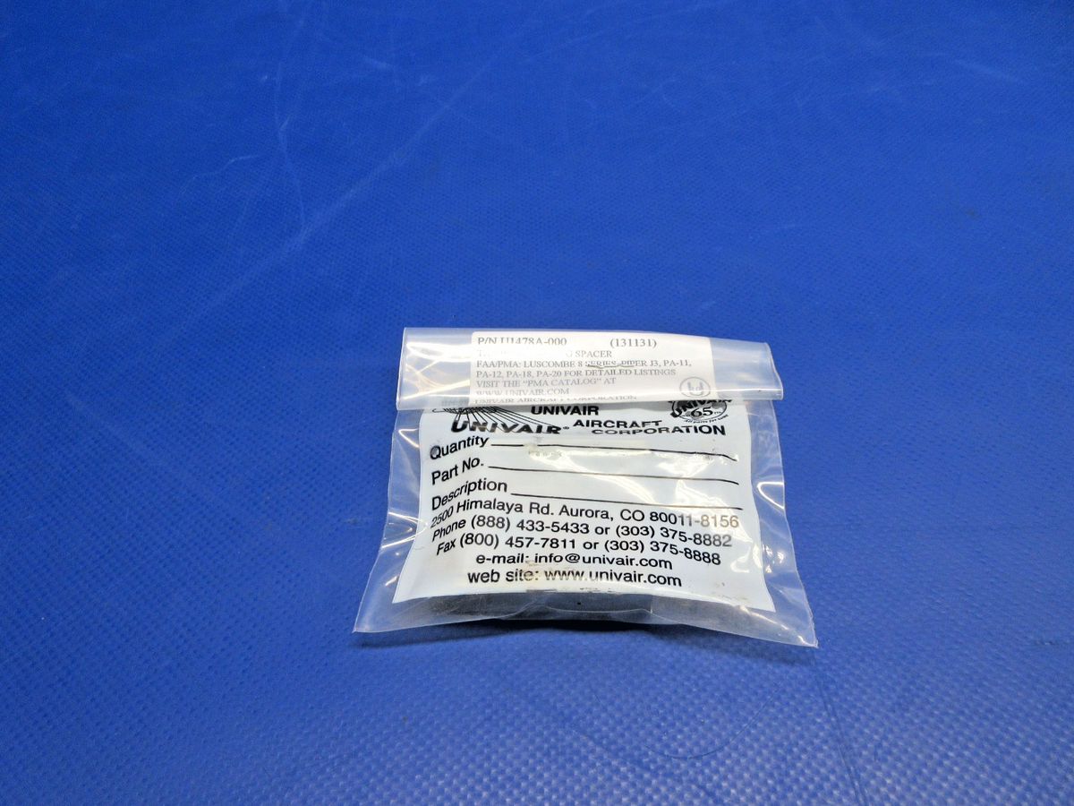 Scott / Univair Luscombe / Piper Tailwheel Spacer P/N U1478A-000 NOS (0926-758)1