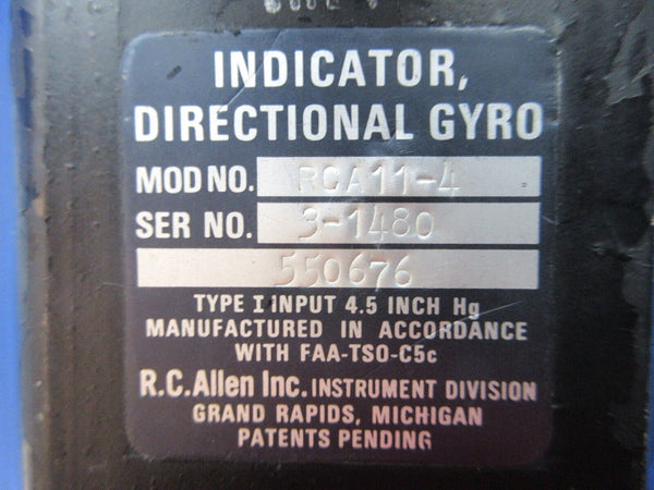 R.C. Allen Directional Gyro P/N RCA11-4 WARRANTY (1124-1246)