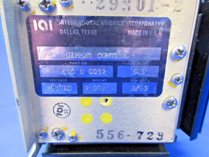 Piper Cheyenne IAI Dimmor Control w/Connector 28V 500D0052 WARRANTY  (0426-817)3