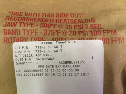 Dassault Falcon Aircraft Seal / Gasket P/N 732N8FS-160-T (1216-66)