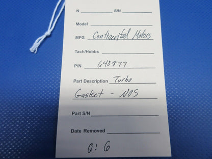 Continental Motors Turbo Gasket P/N 640877 NOS (0424-1279)