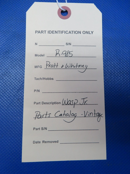 Pratt & Whitney R-985 Wasp Jr. Parts Catalog Vintage (1024-132)