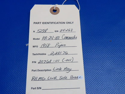 Piper Comanche Link Assy RH Main Gear LWR Side Brace P/N 20768-01 (1223-1136)8