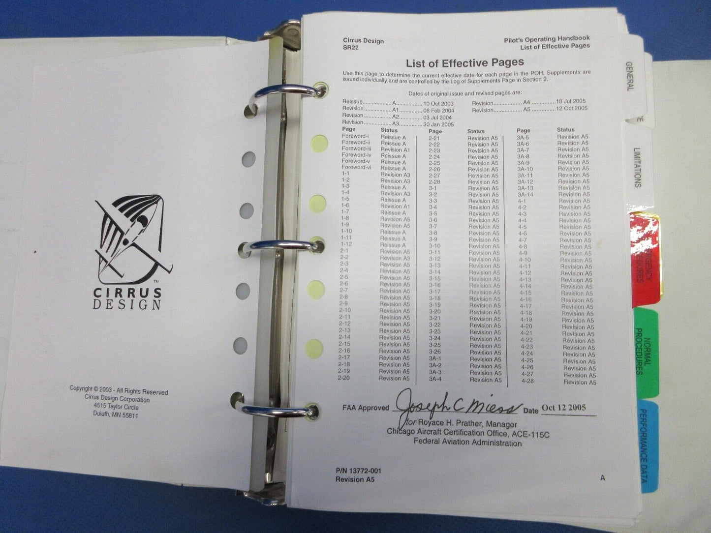 Cirrus SR22 Pilots Operating Handbook P/N 13772-001 (0624-1241)