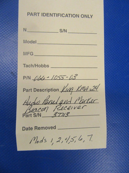 King KMA Audio Panel & Marker Beacon Receiver P/N 066-1055-03 (0518-101)