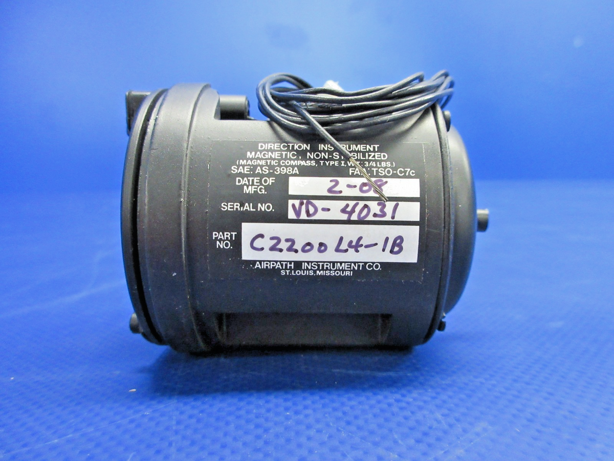Airpath Lighted Compass P/N 44-C2200L4-1B NOS (0926-759)1