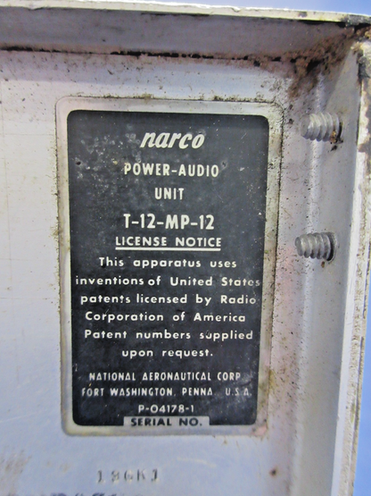 =Mooney M20 / M20C Narco Power-Audio Unit 12V P/N T-12-MP-12 (0426-796)3