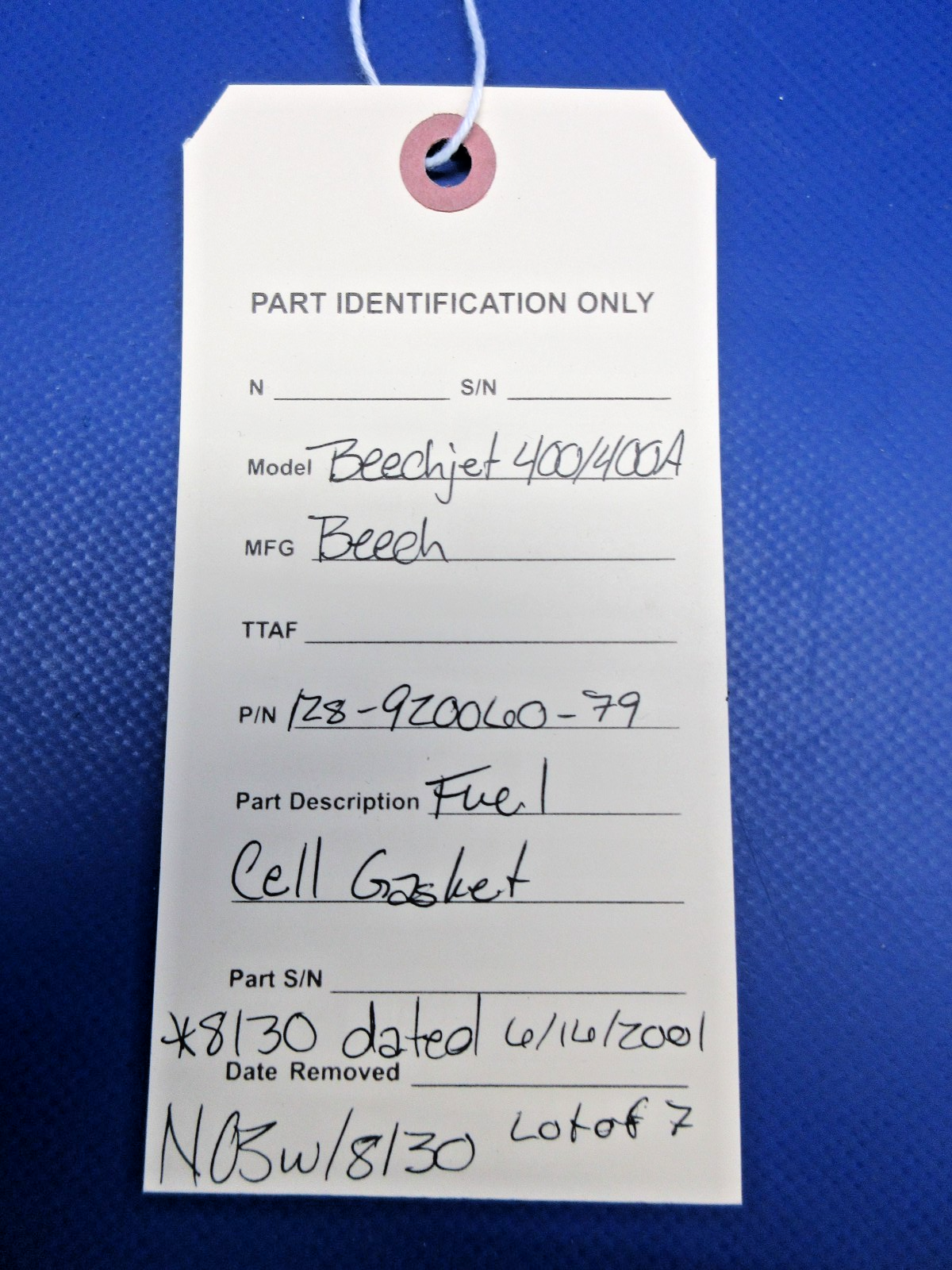 Beech Beech Jet Fuel Cell Gasket w/8130 128-920060-79 LOT OF 7 NOS (0326-747)8