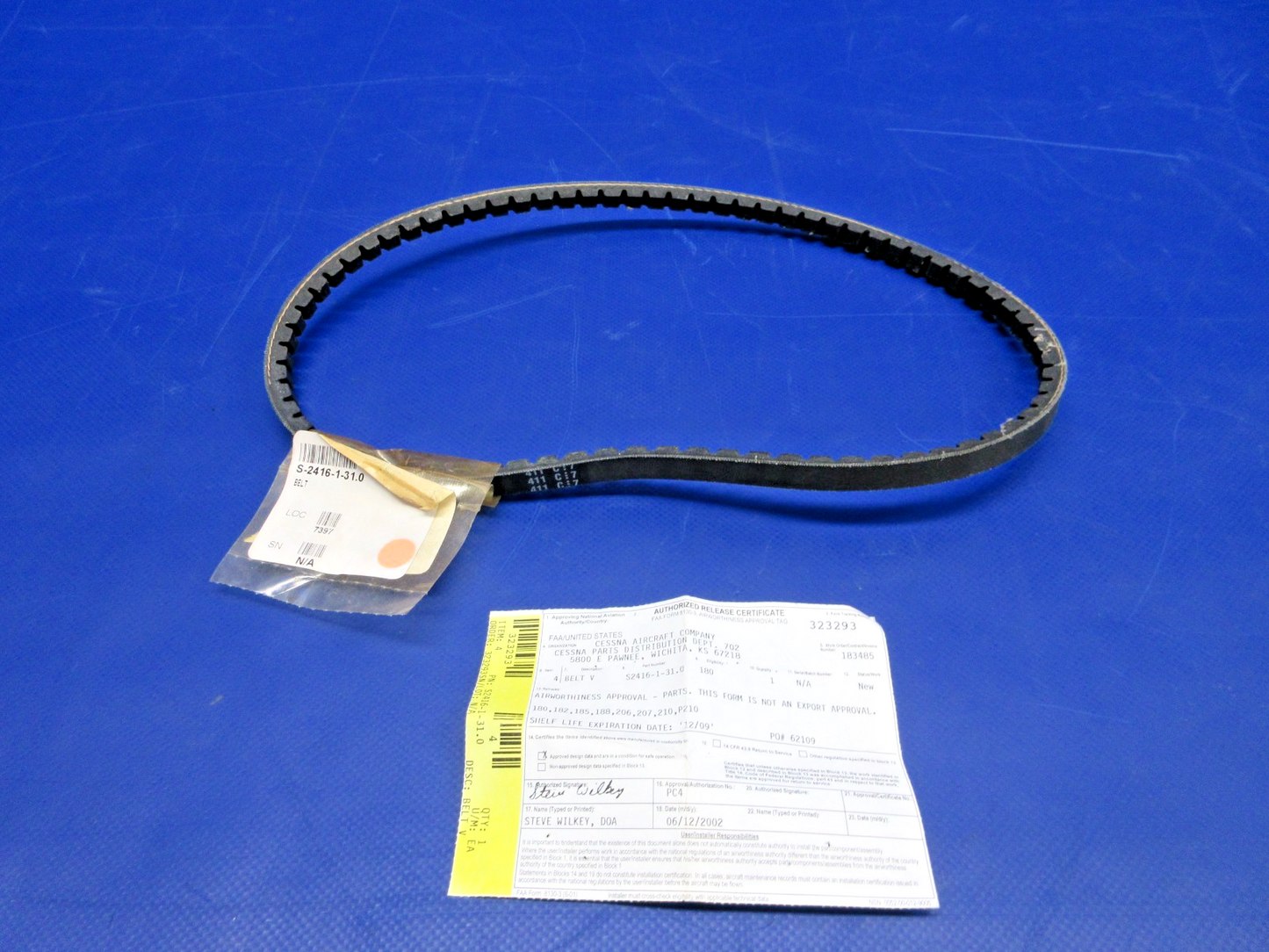 Cessna Alternator Belt w/8130 P/N S2416-1-31.0 NOS (0326-1000)0