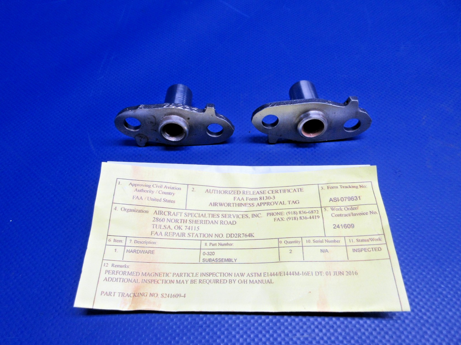 Lycoming O-320 Crankshaft Idler Gear Shaft w/8130 LW-13796 LOT OF 2 (0226-974)0