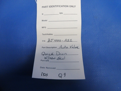 Auto Valve Quick Drain With New Seal P/N BJ1000-AS1 NOS (1124-737)10