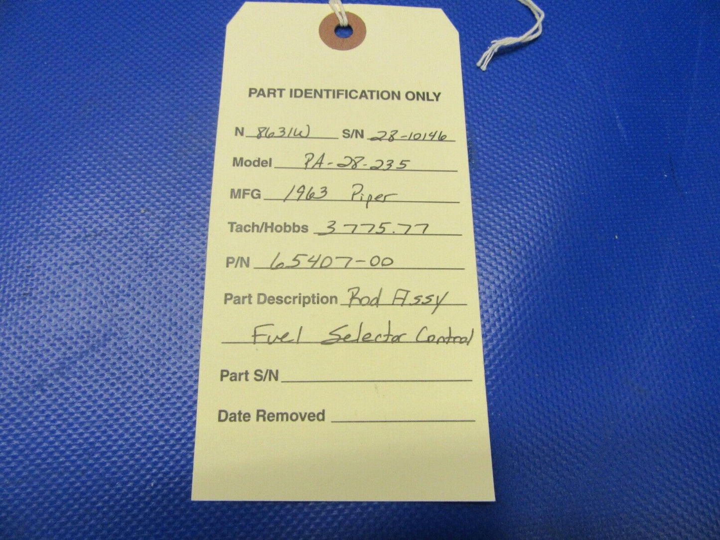 Piper PA-28-235 Rod Fuel Selector Control P/N 65407-000 (0521-408)