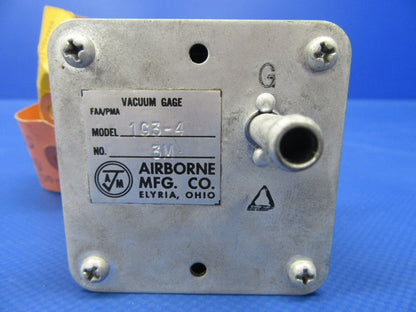 Airborne Manufacturing Vacuum Gage P/N 1G3-4 TESTED (0324-30)