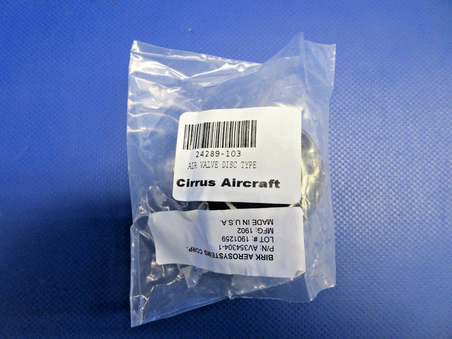 Cirrus SR20 / SR22 Cabin Air Valve P/N 24289-0103 NOS (0326-1009)2