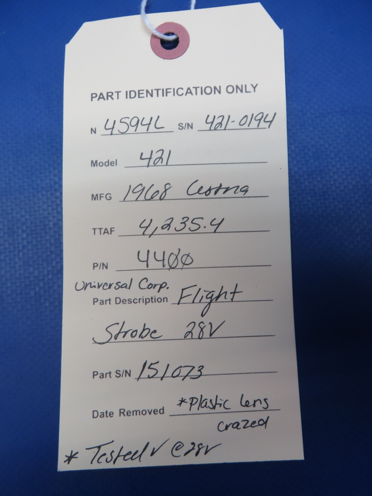 Cessna 421 Universal Corp. Flight Strobe 28v P/N 4400 TESTED (0326-173)17