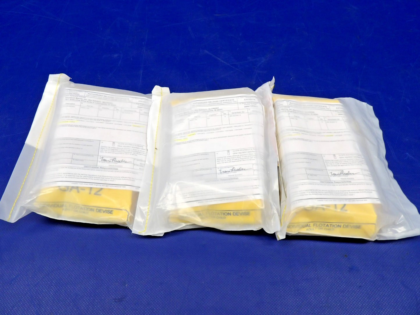 Eastern Aero Individual Floatation Device P0201-105 LOT OF 3 NOS (0426-13649