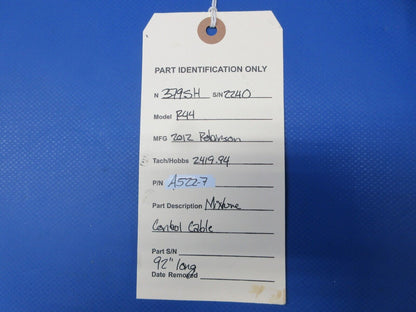 Robinson R44 Raven II Helicopter Mixture Control Cable P/N A522-7 (0724-1436)