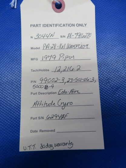 Edo-Aire Attitude Gyro P/N 99002-3 WARRANTY (0724-201)