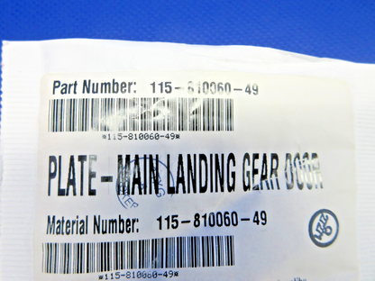 Beech Main Gear Door Reinforcement Plate w/8130 P/N 115-810060-49 NOS (0426-799)3