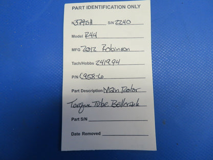 Robinson R44 II Helicopter Main Rotor Torque Tube Bellcrank C958-6 (0724-885)