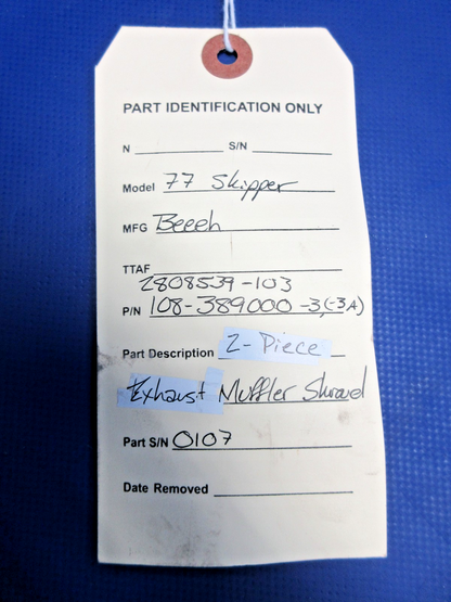 Beech 77 Skipper 2-Piece Exhaust Muffler Shroud P/N 108-389000-3 (0926-836)7