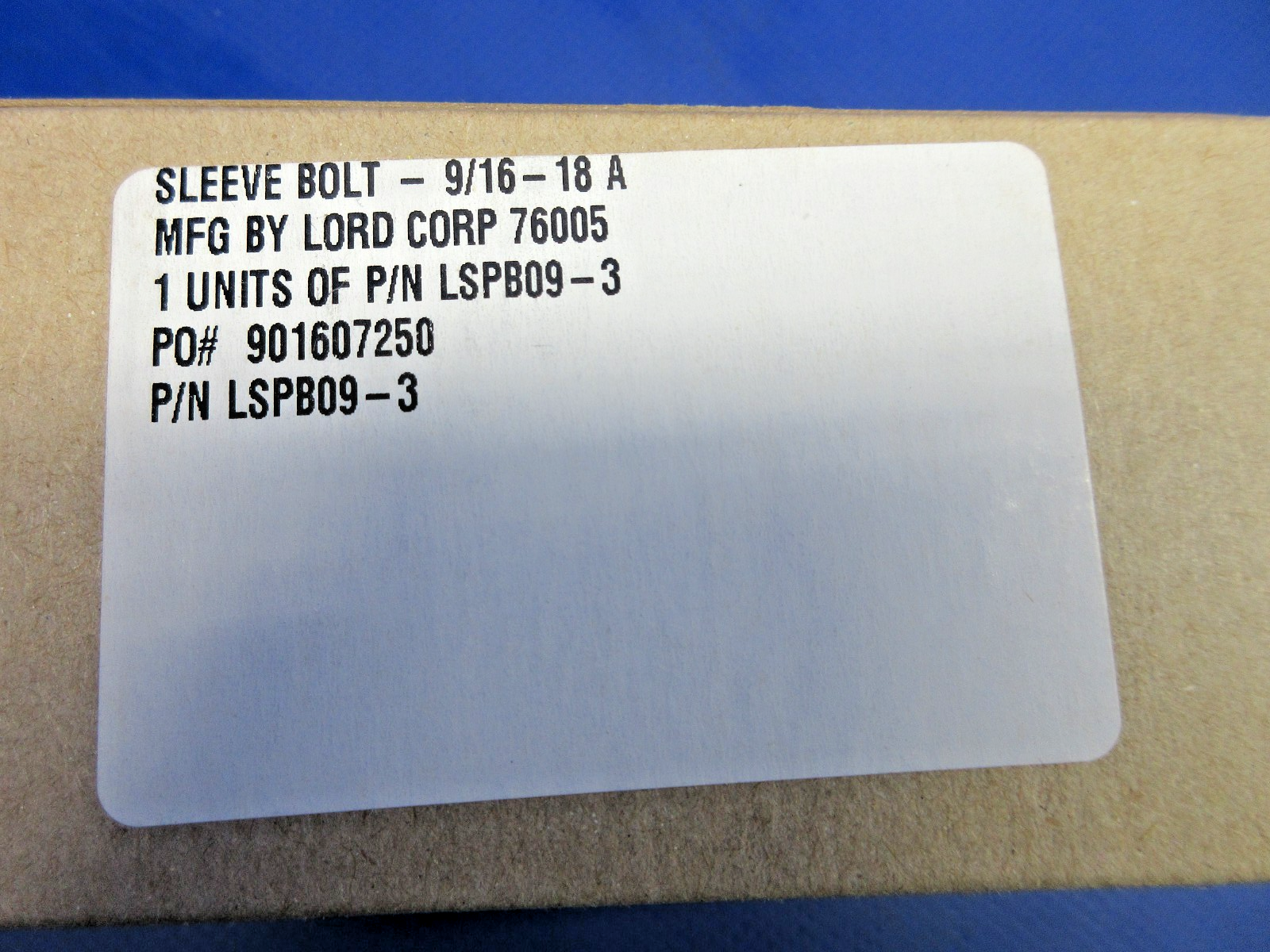 Lord Engine Mount Sleeve Bolt 9/16-18 P/N LSPB09-3 LOT OF 4 NOS (0426-847)4