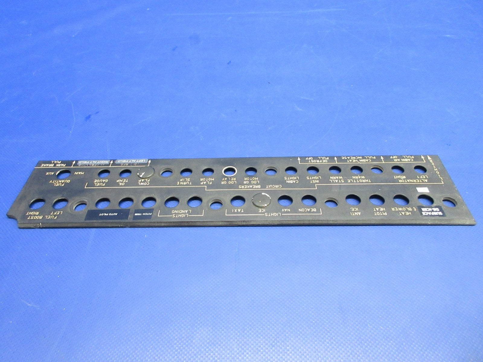 Beech D95A Travel Air Instrument Switch Sub Panel P/N 96-324034-7 (0326-737)8