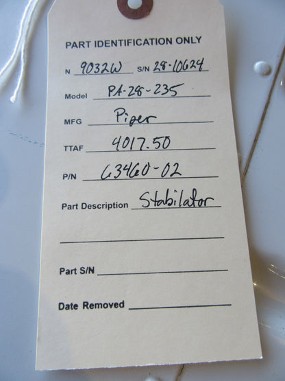 Piper PA-28-235 Cherokee Stabilator P/N 63460-02, 63460-002 (0926-06)16