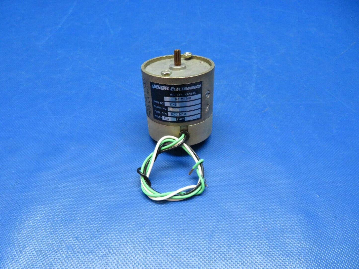 Vickers Electromech Electric Flap Motor 28v P/N 100-384040 TESTED (0424-240)