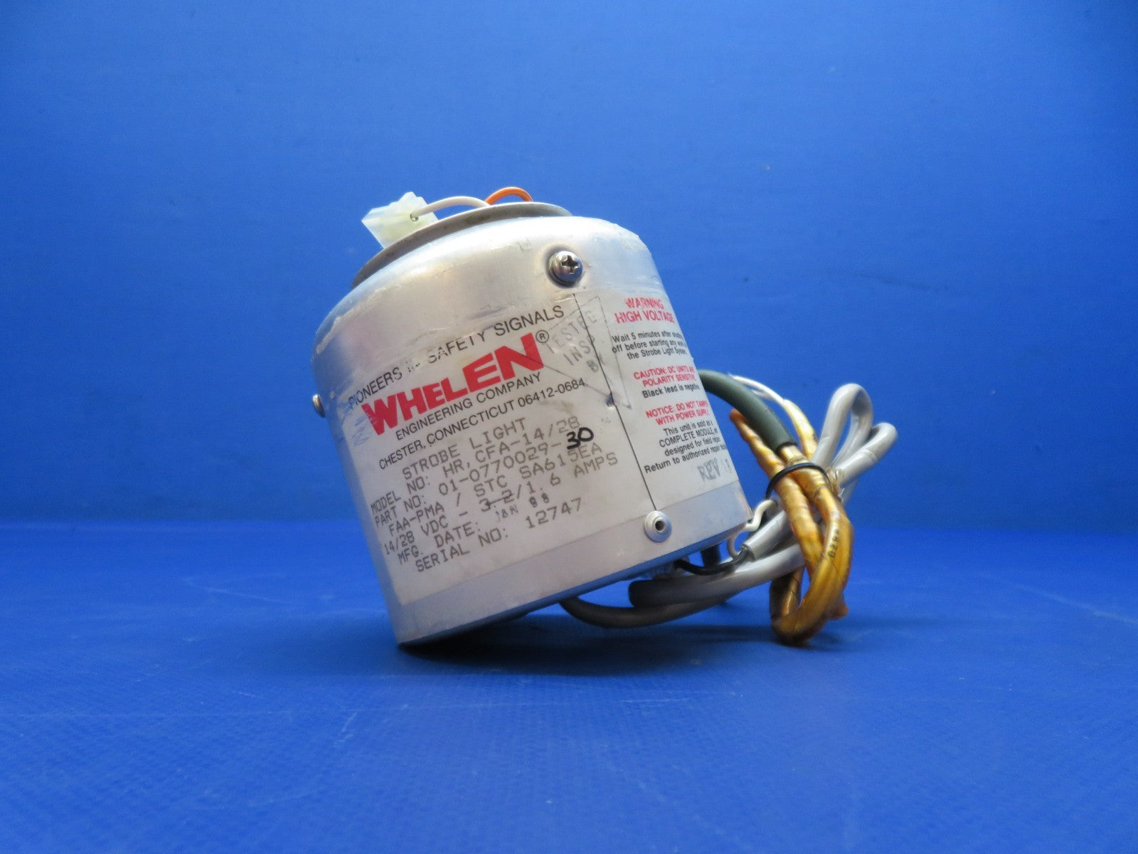 Cessna 421 Whelen Strobe Light 14/28v P/N 01-0770029-30 TESTED (0426-106)4