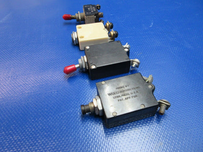 Piper PA-28-180 Circuit Breakers & Switches P/N 7277-2-2 LOT OF 20 (1124-1476)
