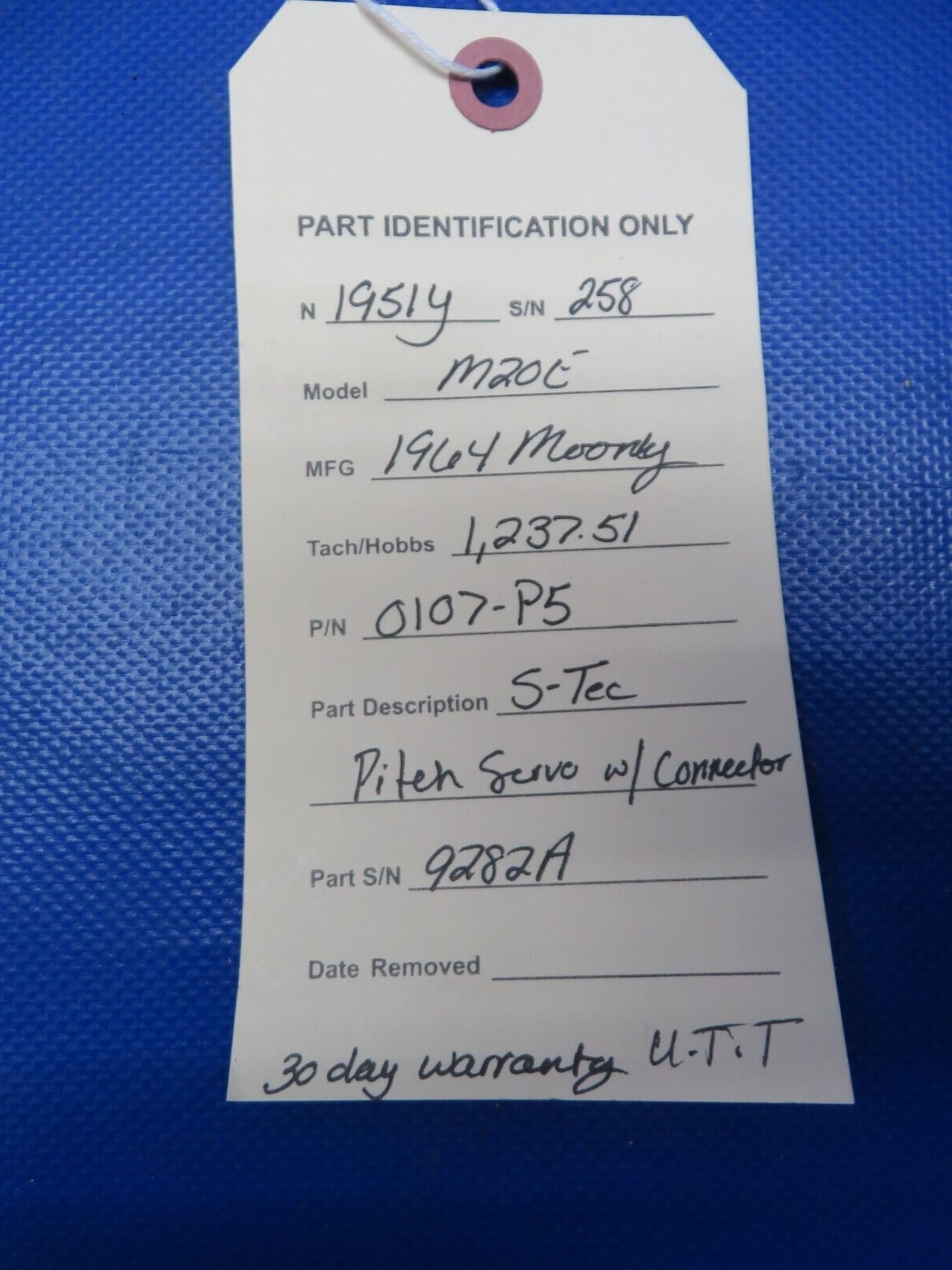 Mooney M20 / M20E S-Tec Pitch Servo w/ Connector P/N 0107-P5 WARRANTY (0424-209)
