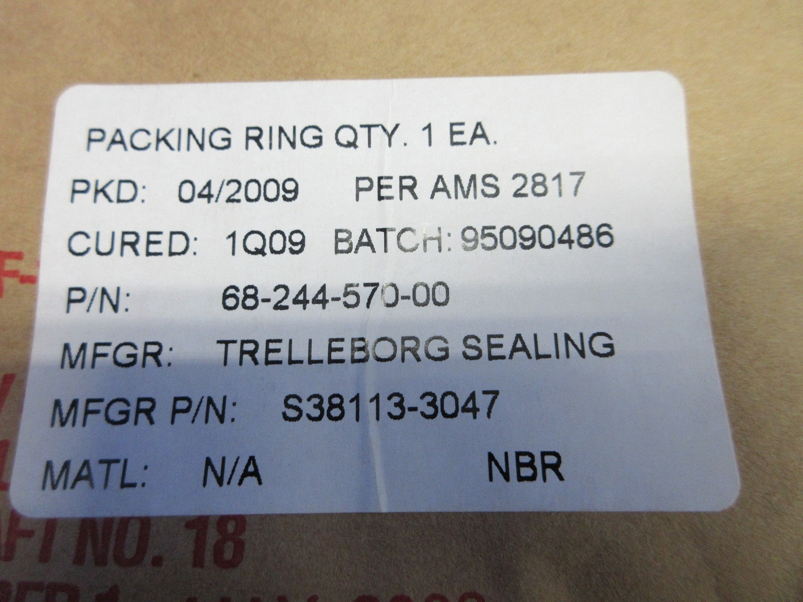 Beech 400 / 400A Wing Structure Seal w/8130 P/N S38113-3015 NOS (0426-774)3