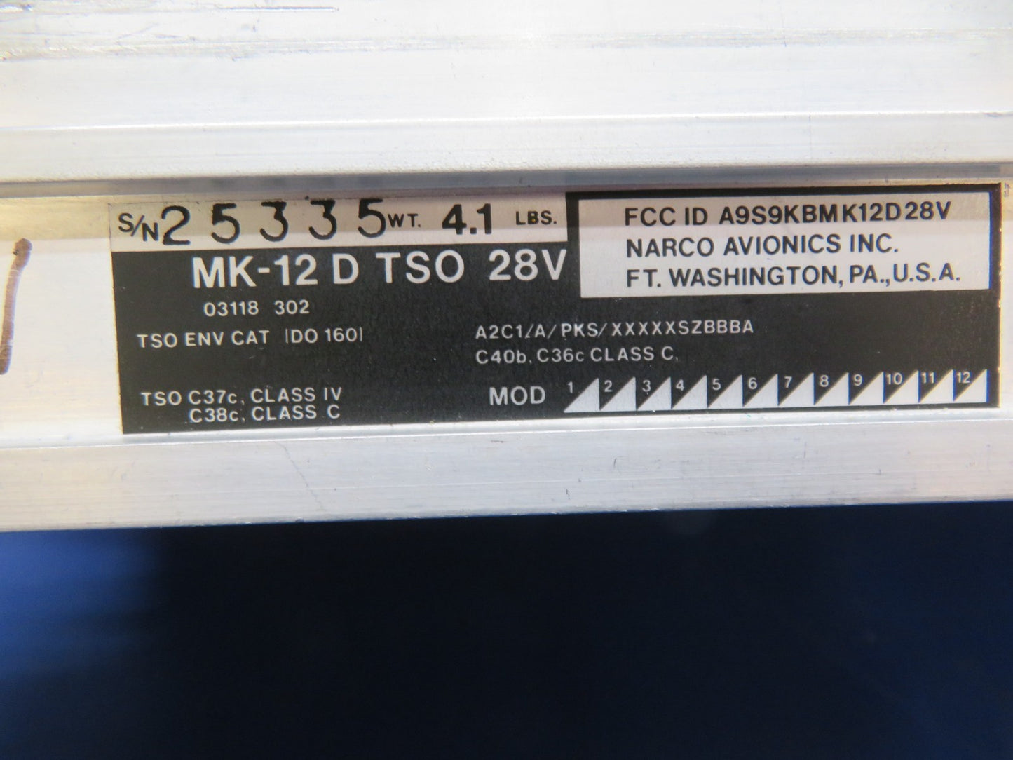 Narco MK - 12D Aircraft NAV/COMM Radio 28v CORE (0726-103)1