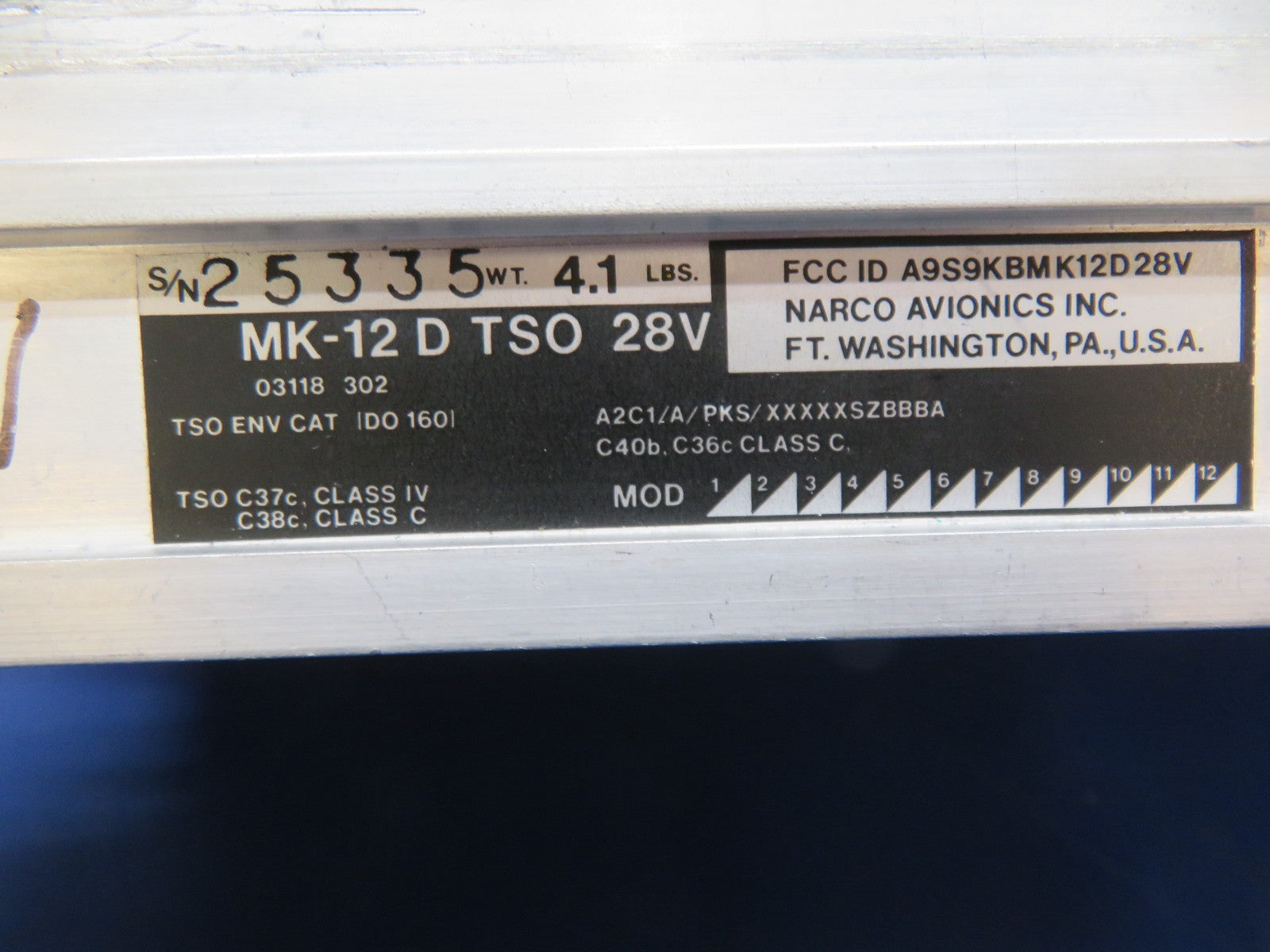 Narco MK - 12D Aircraft NAV/COMM Radio 28v CORE (0726-103)1