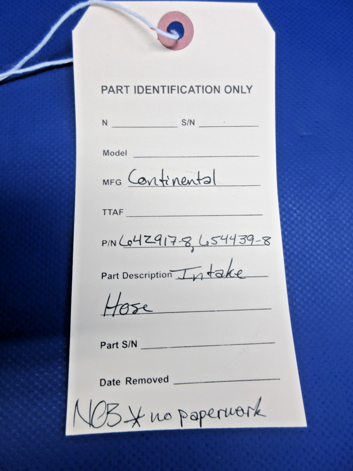 Continental Intake Hose P/N 642917-8 NOS (0326-989)9