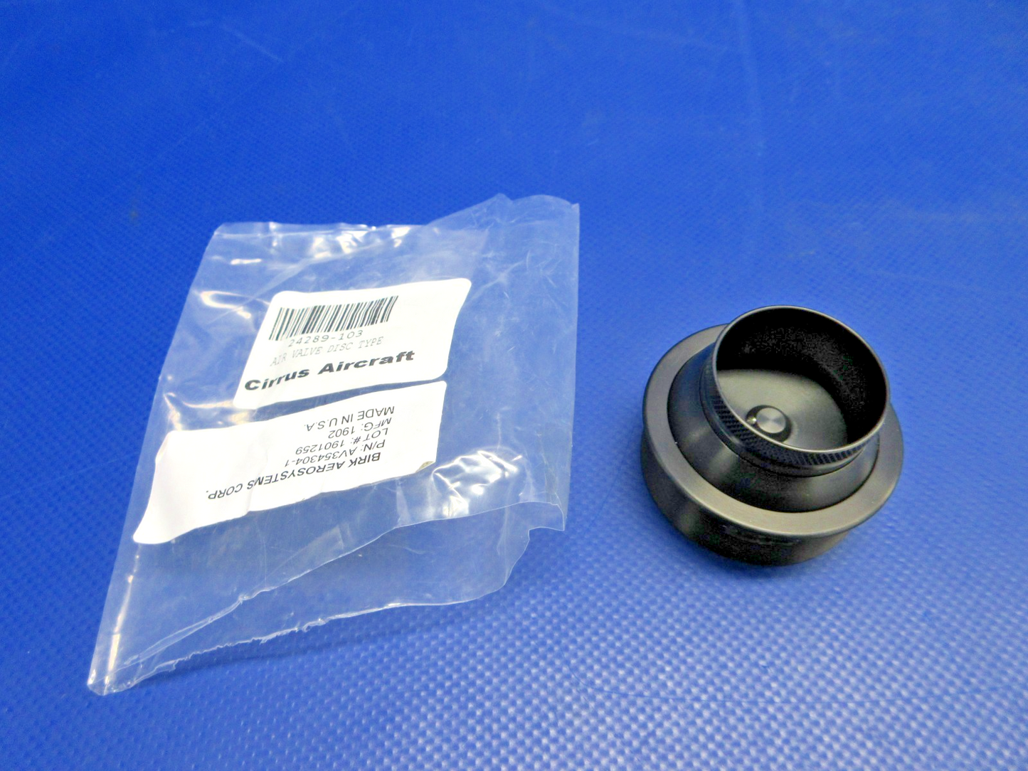 Cirrus SR20 / SR22 Cabin Air Valve P/N 24289-0103 NOS (0326-1009)0