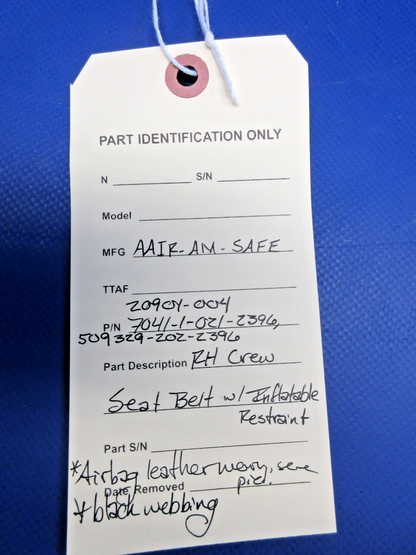 Cirrus AM-SAFE RH Crew Belt w/Inflatable Restraint 7041-1-021-2396 (0326-750)15
