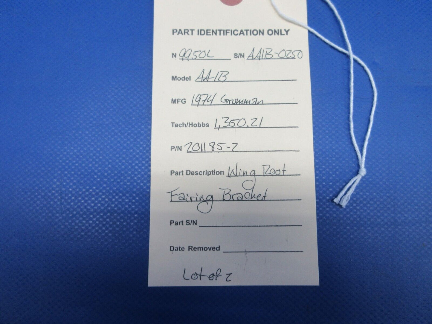 Grumman AA-1B Wing Root Fairing Bracket P/N 201185-2 LOT OF 2 (0424-1385)