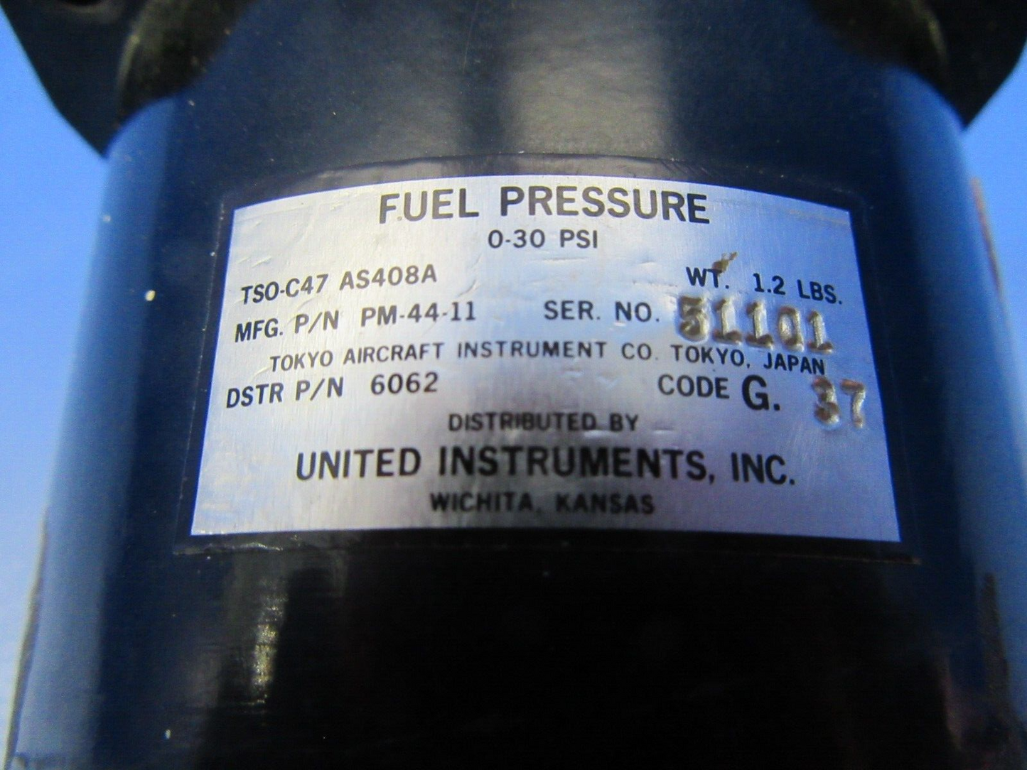 Tokyo Aircraft Instruments Fuel Flow Indicator P/N PM-44-11 - CORE (0324-19)
