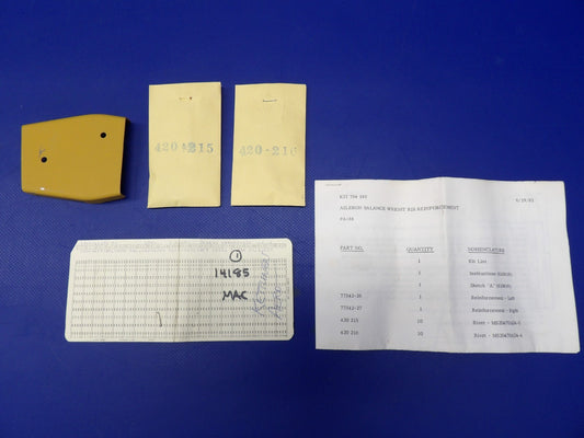 Piper Aileron Balance Weight Rib Reinforcement Kit P/N 764-140 NOS (0526-1397)0