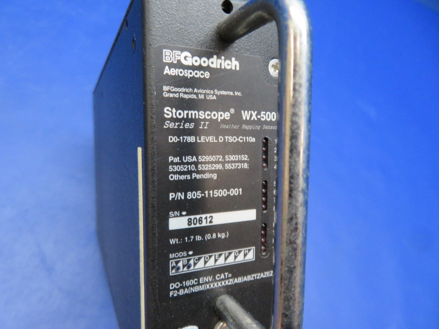 Cessna 421 B.F. Goodrich Stormscope WX-500 P/N 805-11500-001 WARRANTY (0426-143)1