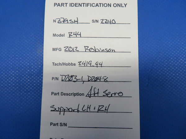 Robinson R44 Raven II Helicopter AFT Servo Support LH + RH P/N D203-1 (0724-862)
