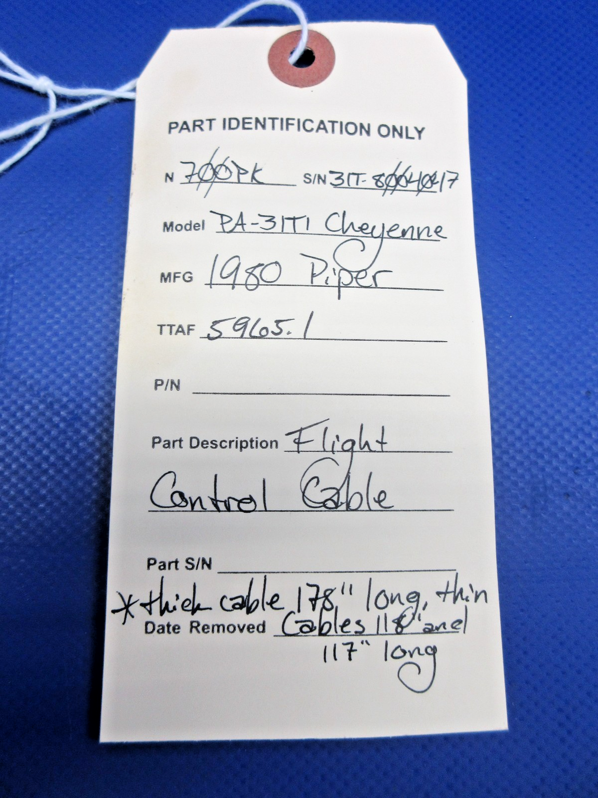 #Piper PA-31T1 Cheyenne Flight Control Cable (0626-798)13